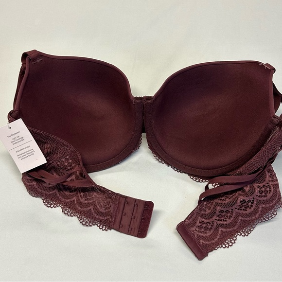 Auden Demi T Shirt Bra The Daydream 40D Light Lift Lace Underwire Purple Red NWT - Picture 6 of 10